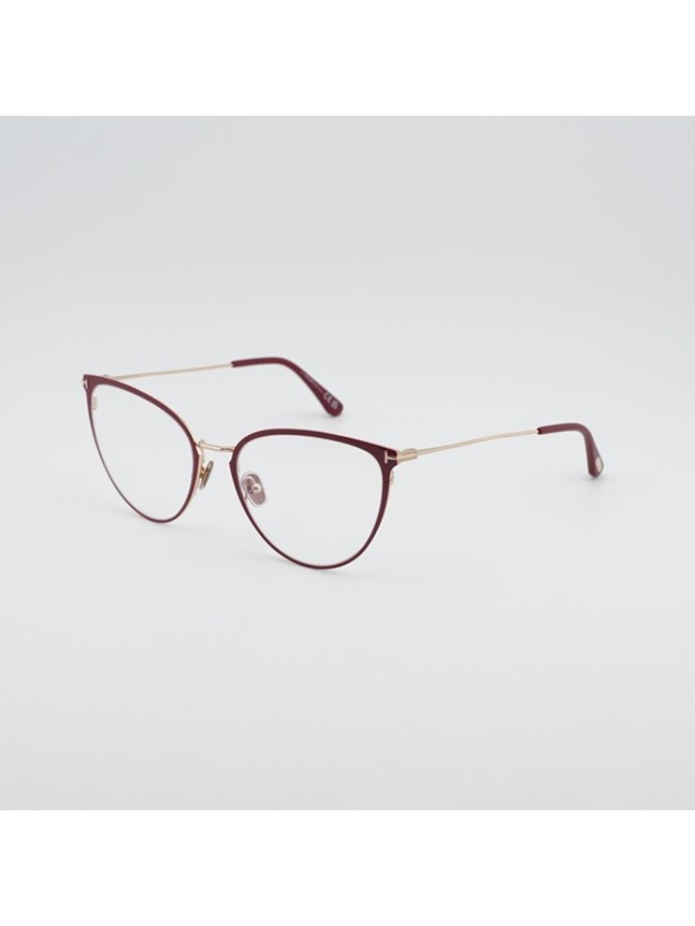 Tom Ford FT5840-B 066 Eyeglasses Red / Gold 56mm Cat Eye Frame, Blue Light Block - Picture 8 of 10